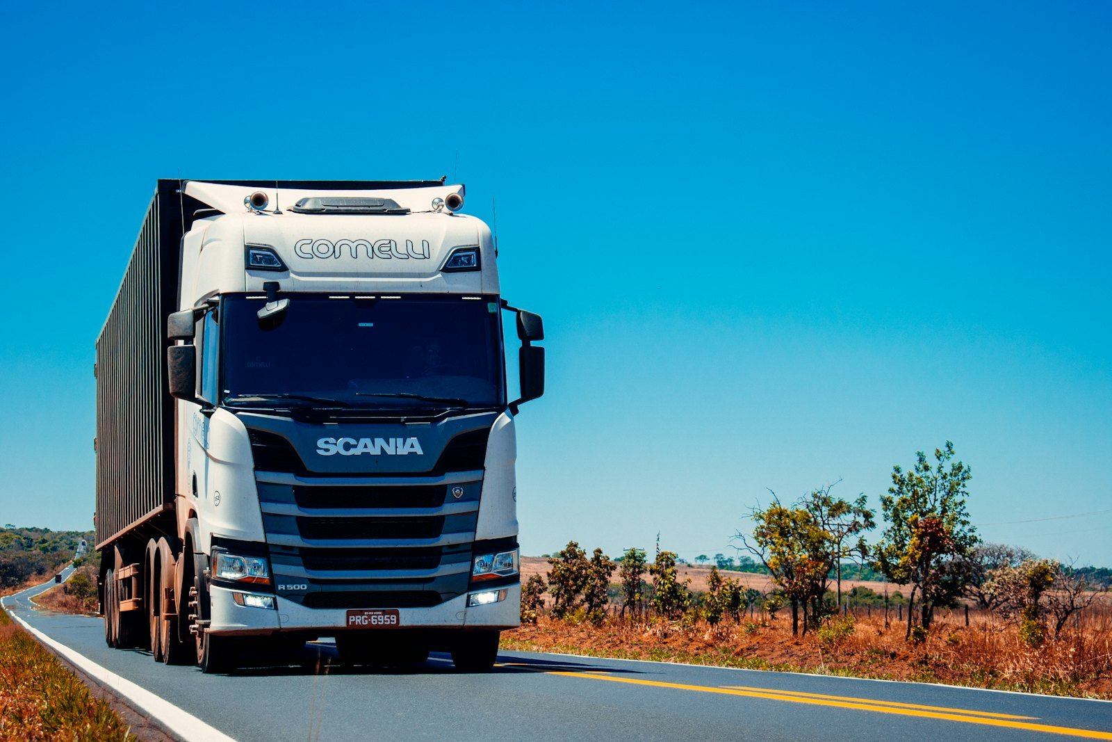 Freight truck on a highway